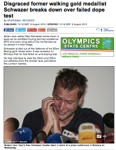 Figure   1.    A   breakdown   of	   golden	   medalist	   after	   failing	   an	   EPO	   gene	   doping	   test.	    http://www.dailymail.co.uk/sport/olympics	